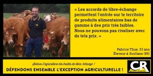L'agriculture et les accords de libre-échange - Citation de Fabrice Thue