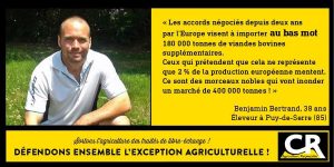 L'agriculture et les accords de libre-échange Citation de Benjamin Bertrand