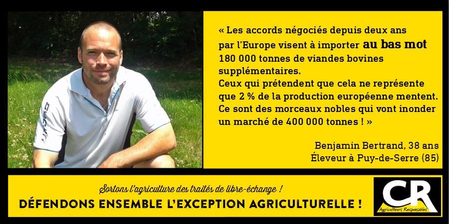 L'agriculture et les accords de libre-échange Citation de Benjamin Bertrand