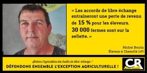 L'agriculture et les accords de libre-échange Citation de Michel Boutin