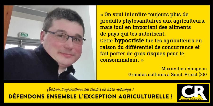 L'agriculture et les accords de libre-échange Citation de Maximilien Vangeon